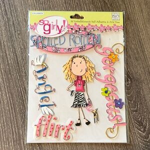 ❤️$5 NWT Colorbok Me & My Big Ideas 3D Self Adhesive So Girly Spoiled Stickers